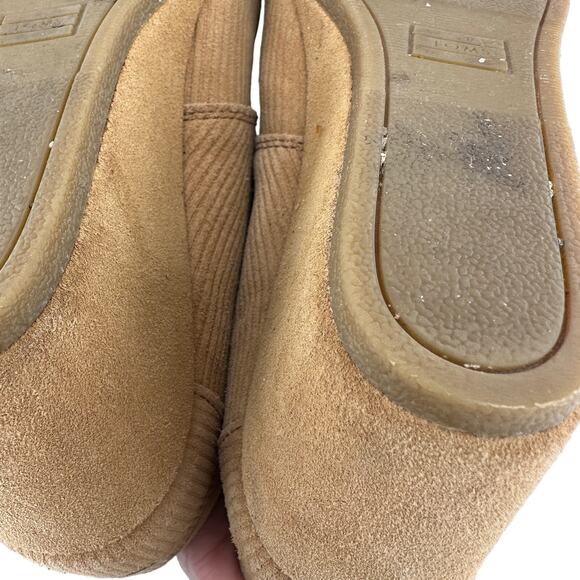TOMS Womens 8.5M Camel Tan Desert Wedge Corduroy Bootie Lace Up - Picture 5 of 6